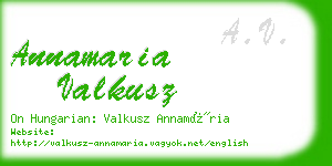 annamaria valkusz business card